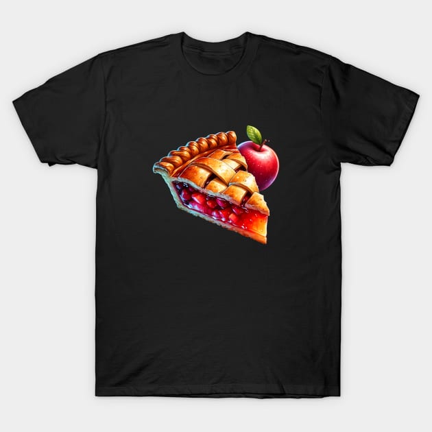 Apple Pie Coffee Kawaii Slice Cafe Bake T-Shirt by Flowering Away